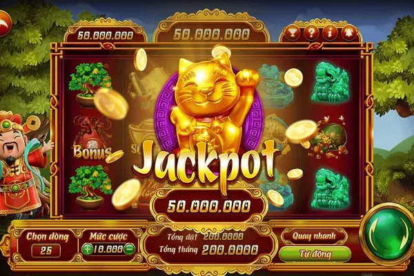 Hình ảnh máy đánh bạc điện tử với biểu tượng jackpot và tiền xu